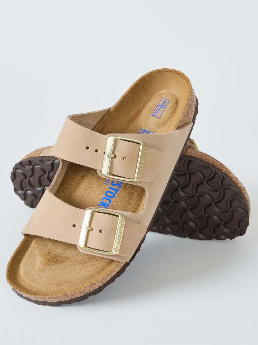 New Birkenstock Arizona Soft Footbed Sandals Sandcastle Nubuck
